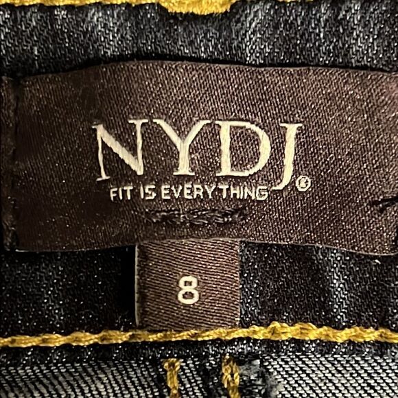 NYDJ Marilyn Straight Leg Medium Wash Blue Denim Capri Jeans‎ Size 8 - Picture 9 of 11